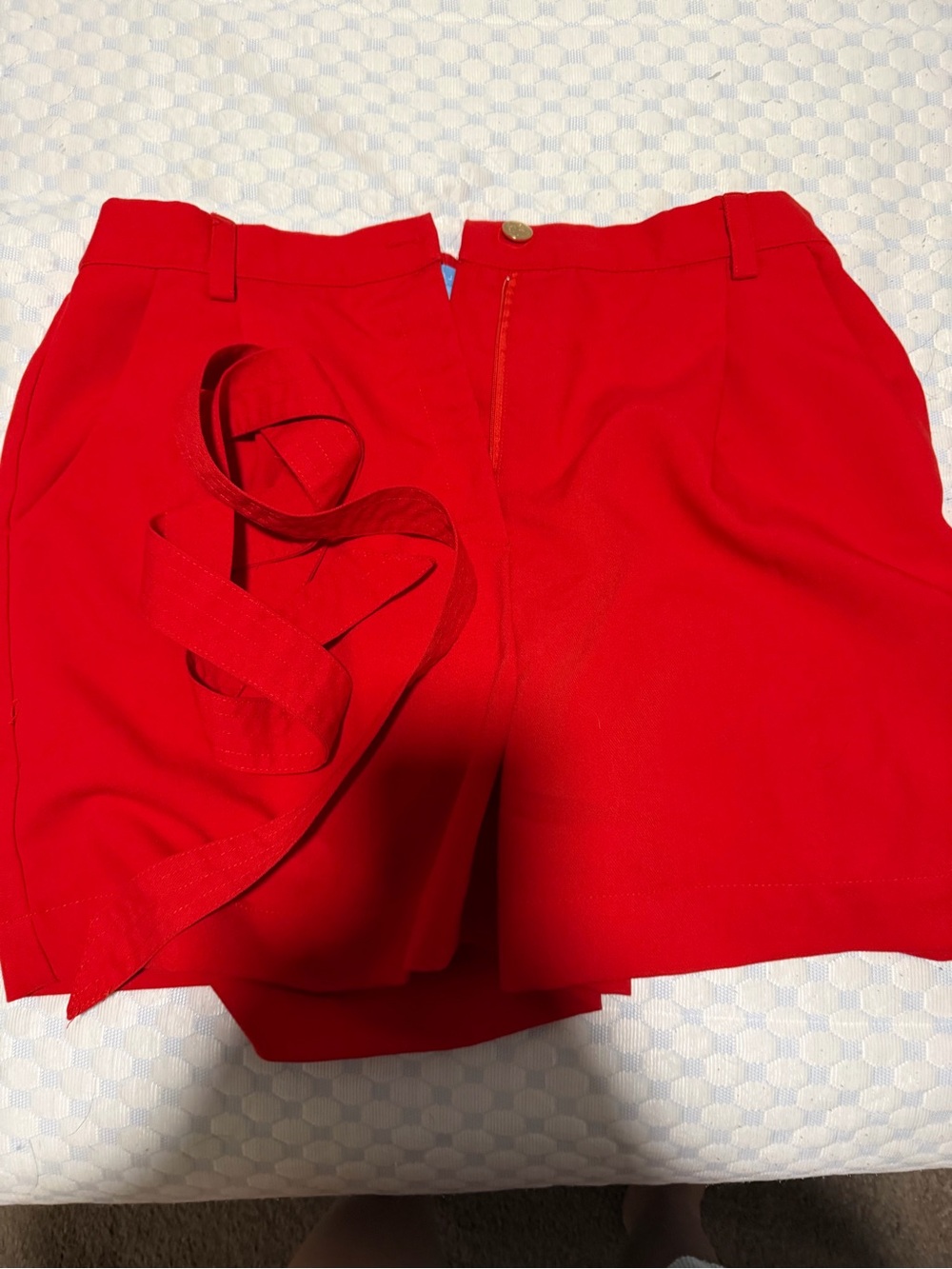 Draper James Bright Red Tie-Belt Skort